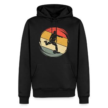 Fußball Fußballspieler Retro Fußballer - Männer Premium Bio Hoodie - Schwarz - Vorne - Nico (187cm)