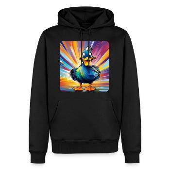Mignon petit canard espiègle - Sweat à capuche Premium bio Homme - noir - Devant - Nico (187cm)