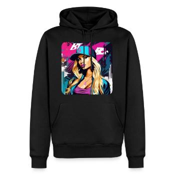 Cooles Graffiti Hip Hop - Männer Premium Bio Hoodie - Schwarz - Vorne - Nico (187cm)