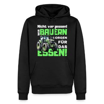 Bauern Demo Spruch lustig mit Traktor - Männer Premium Bio Hoodie - Schwarz - Vorne - Nico (187cm)
