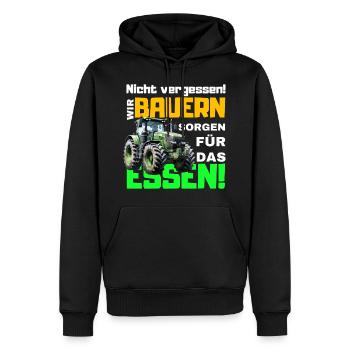Bauern Demo Proteste 2024 Spruch Farmers for Futur - Männer Premium Bio Hoodie - Schwarz - Vorne - Nico (187cm)