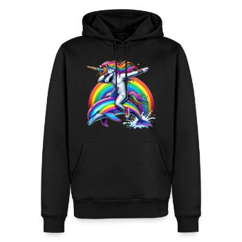 Drôle Dabbing Licorne Fermier Amoureux des animaux Dab - Sweat à capuche Premium bio Homme - noir - Devant - Nico (187cm)