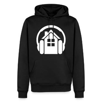 House - Männer Premium Bio Hoodie - Schwarz - Vorne - Nico (187cm)