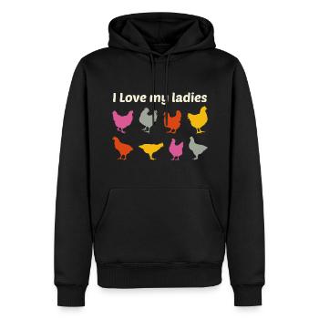 Amateur de poulet Aviateur Agriculteur Ferme Drôle - Sweat à capuche Premium bio Homme - noir - Devant - Nico (187cm)