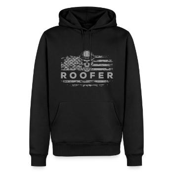 Handwerker Meister Hammer Leyendecker - Männer Premium Bio Hoodie - Schwarz - Vorne - Nico (187cm)