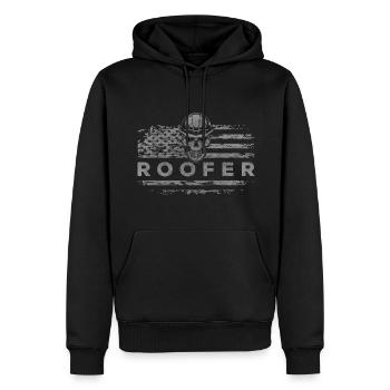 Dachdecker Baustelle Hausbauer Zunftkleidung - Männer Premium Bio Hoodie - Schwarz - Vorne - Nico (187cm)