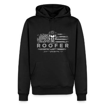 Dachdecker Hausbau Baustelle Lehrling - Männer Premium Bio Hoodie - Schwarz - Vorne - Nico (187cm)