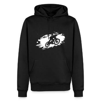 Descente VTT Ride White - Sweat à capuche Premium bio Homme - noir - Devant - Nico (187cm)