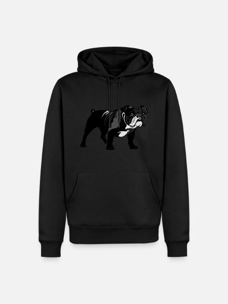 Bulldog - Pet Sticker - Männer Premium Bio Hoodie - Schwarz