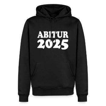 Remise des diplômes 2025 - Sweat à capuche Premium bio Homme - noir - Devant - Nico (187cm)