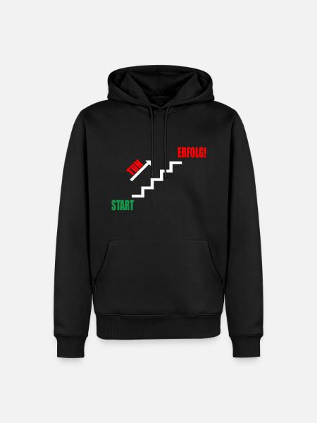 Treppe Erfolg durch Tun - Männer Premium Bio Hoodie - Schwarz