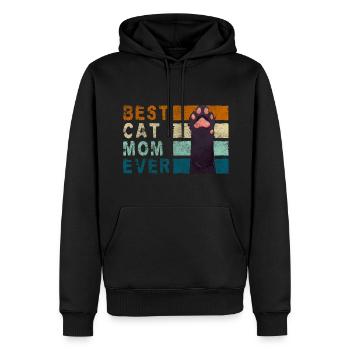 Amoureux des chats, chat sauvage, amour des animaux - Sweat à capuche Premium bio Homme - noir - Devant - Nico (187cm)