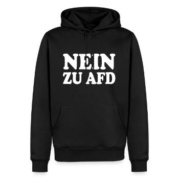 Nein zu afd - Männer Premium Bio Hoodie - Schwarz - Vorne - Nico (187cm)