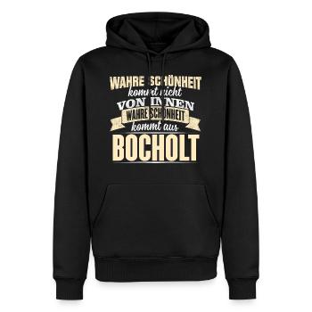 BOCHOLT - Schönheit - Männer Premium Bio Hoodie - Schwarz - Vorne - Nico (187cm)