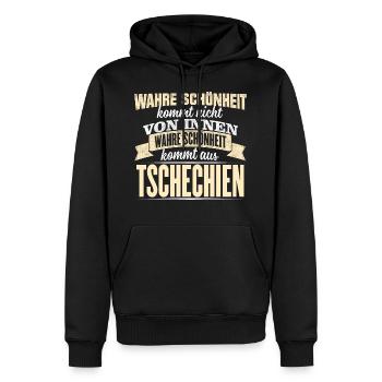 TSCHECHIEN - Schönheit - Männer Premium Bio Hoodie - Schwarz - Vorne - Nico (187cm)