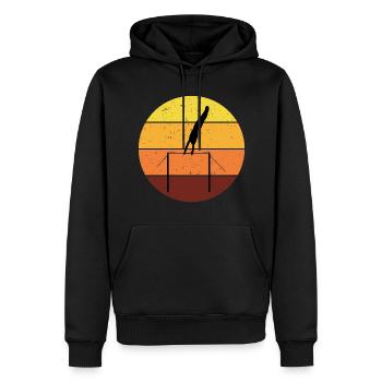 Kunstturnen Horizontal Bar Turner Vintage - Männer Premium Bio Hoodie - Schwarz - Vorne - Nico (187cm)