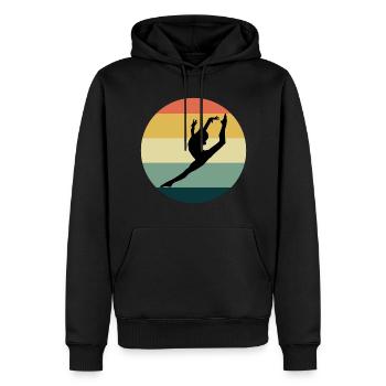 Kunstturnen Bodengymnast Vintage Retro - Männer Premium Bio Hoodie - Schwarz - Vorne - Nico (187cm)