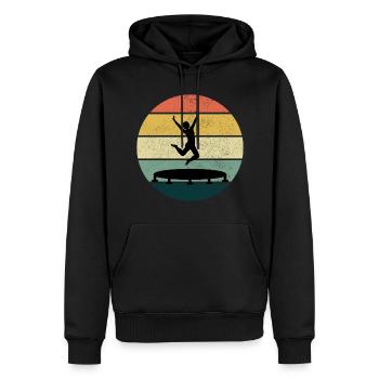 Trampolin Park Jumping Indoor Spielplatz Vintage - Männer Premium Bio Hoodie - Schwarz - Vorne - Nico (187cm)