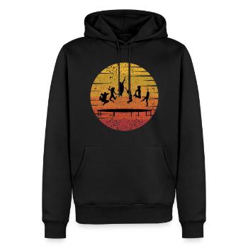 Trampolin Park Jumping Indoor Spielplatz Vintage - Männer Premium Bio Hoodie - Schwarz - Vorne - Nico (187cm)