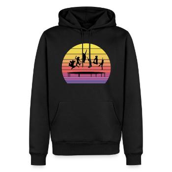 Trampolin Park Jumping Indoor Spielplatz Vintage - Männer Premium Bio Hoodie - Schwarz - Vorne - Nico (187cm)