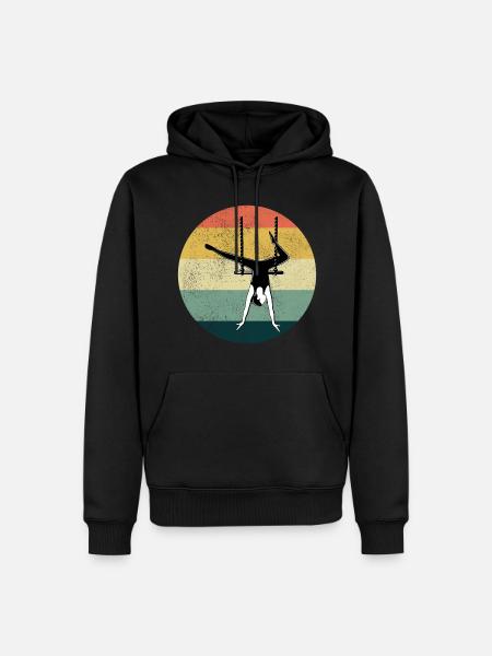 Static Trapeze Artist Circus Gymnastics Vintage - Men’s Premium Organic Hoodie - black