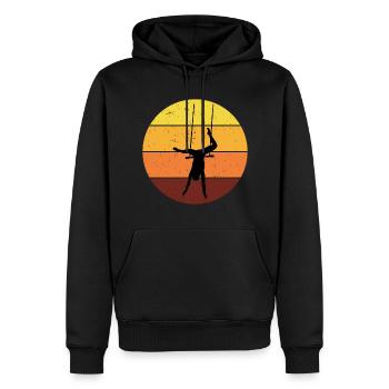 Flying Trapeze Artist Circus Gymnastics Vintage - Men’s Premium Organic Hoodie - black - Front - Nico (187cm)