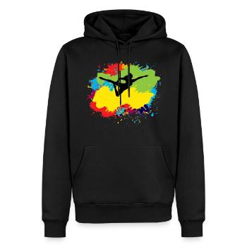 Pole Sport Tanz Tänzer Akrobatik Aquarell - Männer Premium Bio Hoodie - Schwarz - Vorne - Nico (187cm)