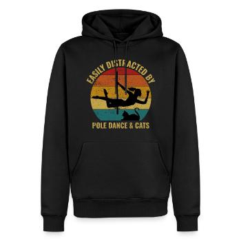 Pole Sport Dance Dancer Cats Vintage Rétro - Sweat à capuche Premium bio Homme - noir - Devant - Nico (187cm)