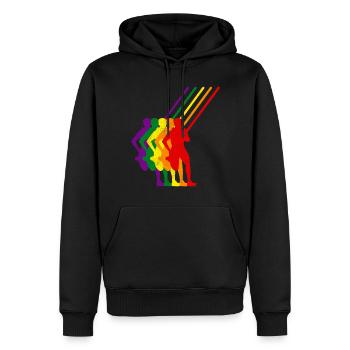 Saut à la perche Saut de saut Athlétisme coloré - Sweat à capuche Premium bio Homme - noir - Devant - Nico (187cm)