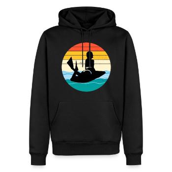 Bodyboarding Bodyboarder Wassersport Vintage Retro - Männer Premium Bio Hoodie - Schwarz - Vorne - Nico (187cm)