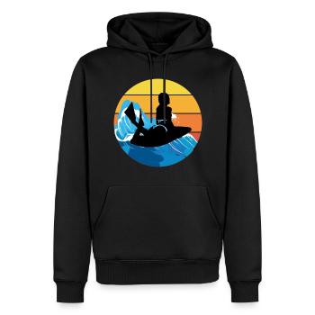 Bodyboarding Bodyboarder Wassersport Vintage Retro - Männer Premium Bio Hoodie - Schwarz - Vorne - Nico (187cm)
