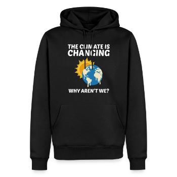 Jour de la Terre Changement climatique Environnement Drôle Citation - Sweat à capuche Premium bio Homme - noir - Devant - Nico (187cm)