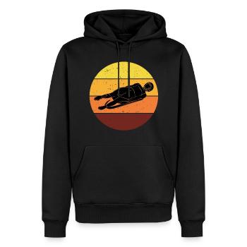 Luge Luge Luge Course Extreme Vintage Retro - Sweat à capuche Premium bio Homme - noir - Devant - Nico (187cm)