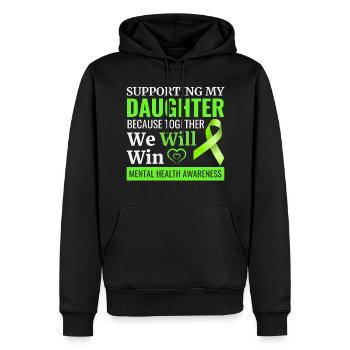 Mental Health Awareness - Men’s Premium Organic Hoodie - black - Front - Nico (187cm)