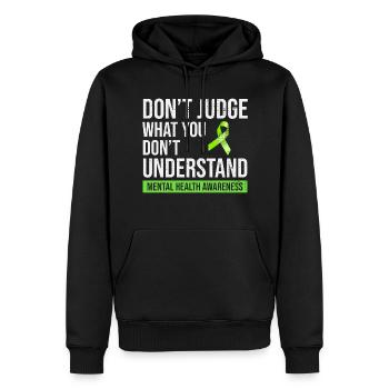 Mental Health Awareness - Men’s Premium Organic Hoodie - black - Front - Nico (187cm)