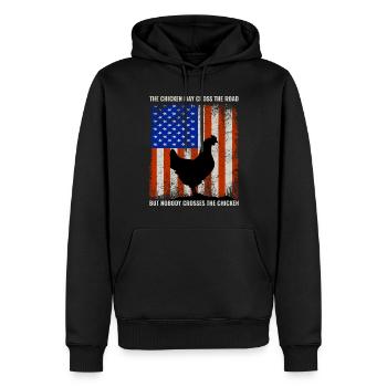 4. Juli Amerikanische Flagge USA Chicken Lover Farmer - Männer Premium Bio Hoodie - Schwarz - Vorne - Nico (187cm)