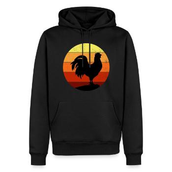 Hühnerliebhaber Geflügelzüchter Farming Vintage Retro - Männer Premium Bio Hoodie - Schwarz - Vorne - Nico (187cm)