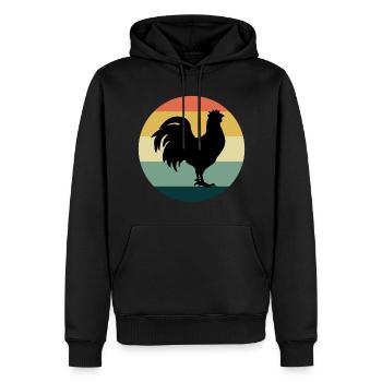 Hühnerliebhaber Geflügelzüchter Farming Vintage Retro - Männer Premium Bio Hoodie - Schwarz - Vorne - Nico (187cm)