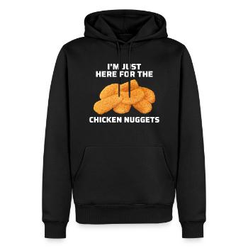 Chicken Nuggets Fast Food Lustiger Spruch - Männer Premium Bio Hoodie - Schwarz - Vorne - Nico (187cm)