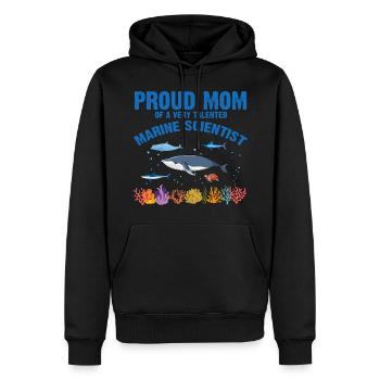 Fière Maman Biologiste Marine Biologie Marine Mer - Sweat à capuche Premium bio Homme - noir - Devant - Nico (187cm)