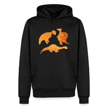 Huhn Nugget Fast Food Dinosaurier Dino Tier - Männer Premium Bio Hoodie - Schwarz - Vorne - Nico (187cm)
