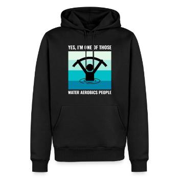 Aquagym Fitness aquatique Aqua Exercice - Sweat à capuche Premium bio Homme - noir - Devant - Nico (187cm)