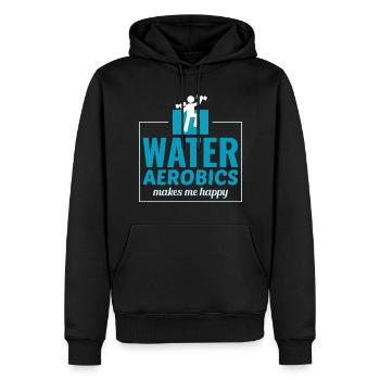 Aquagym Fitness aquatique Aqua Exercice - Sweat à capuche Premium bio Homme - noir - Devant - Nico (187cm)