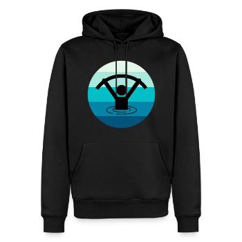 Wasser Aqua Aerobic Aquatic Fitness Schwimmbad - Männer Premium Bio Hoodie - Schwarz - Vorne - Nico (187cm)