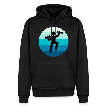 Wasser Aqua Aerobic Aquatic Fitness Schwimmbad - Männer Premium Bio Hoodie - Schwarz - Vorne - Nico (187cm)