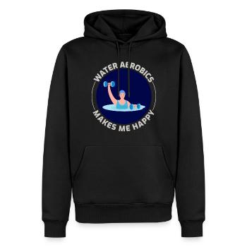 Aquagym Fitness aquatique Aqua Exercice - Sweat à capuche Premium bio Homme - noir - Devant - Nico (187cm)
