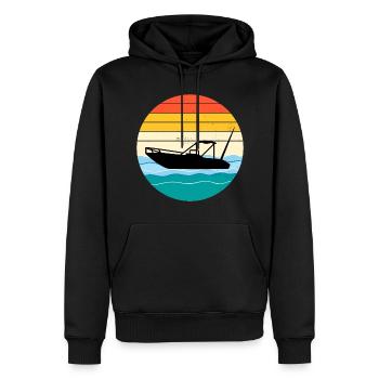 Rc Boat Racing Bateau électrique Powerboat Vintage Rétro - Sweat à capuche Premium bio Homme - noir - Devant - Nico (187cm)