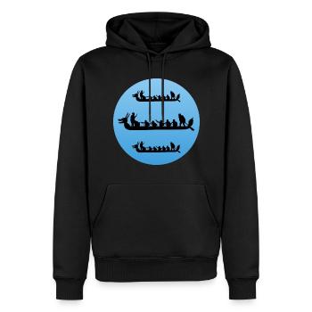 Drachenboot Racing Crew Paddlers Wassersport - Männer Premium Bio Hoodie - Schwarz - Vorne - Nico (187cm)