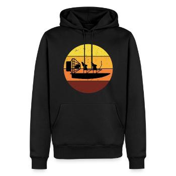 Airboat Fanboat Airboating Planeboat Bateau de marais - Sweat à capuche Premium bio Homme - noir - Devant - Nico (187cm)