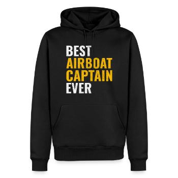 Airboat Fanboat Airboating Bateau marécageux Capitaine - Sweat à capuche Premium bio Homme - noir - Devant - Nico (187cm)